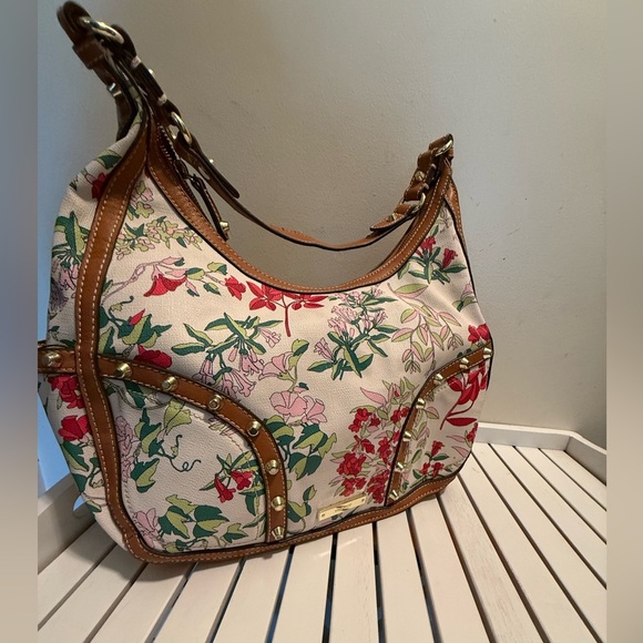 Nine West Women's Floral Studded  Hobo Shoulder Bag EUC - Picture 1 of 12